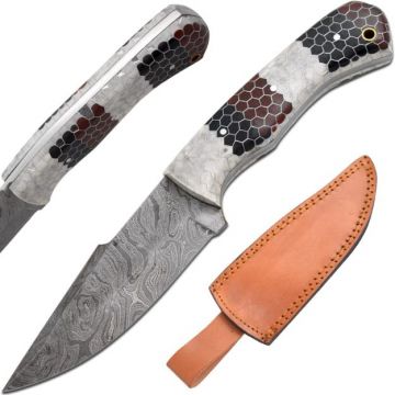 Wild Turkey Handmade Full Tang Real Damascus Texas Rattler
